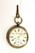 Acme Lever open-faced pocket watch with Roman numerals and subsidiary dial,