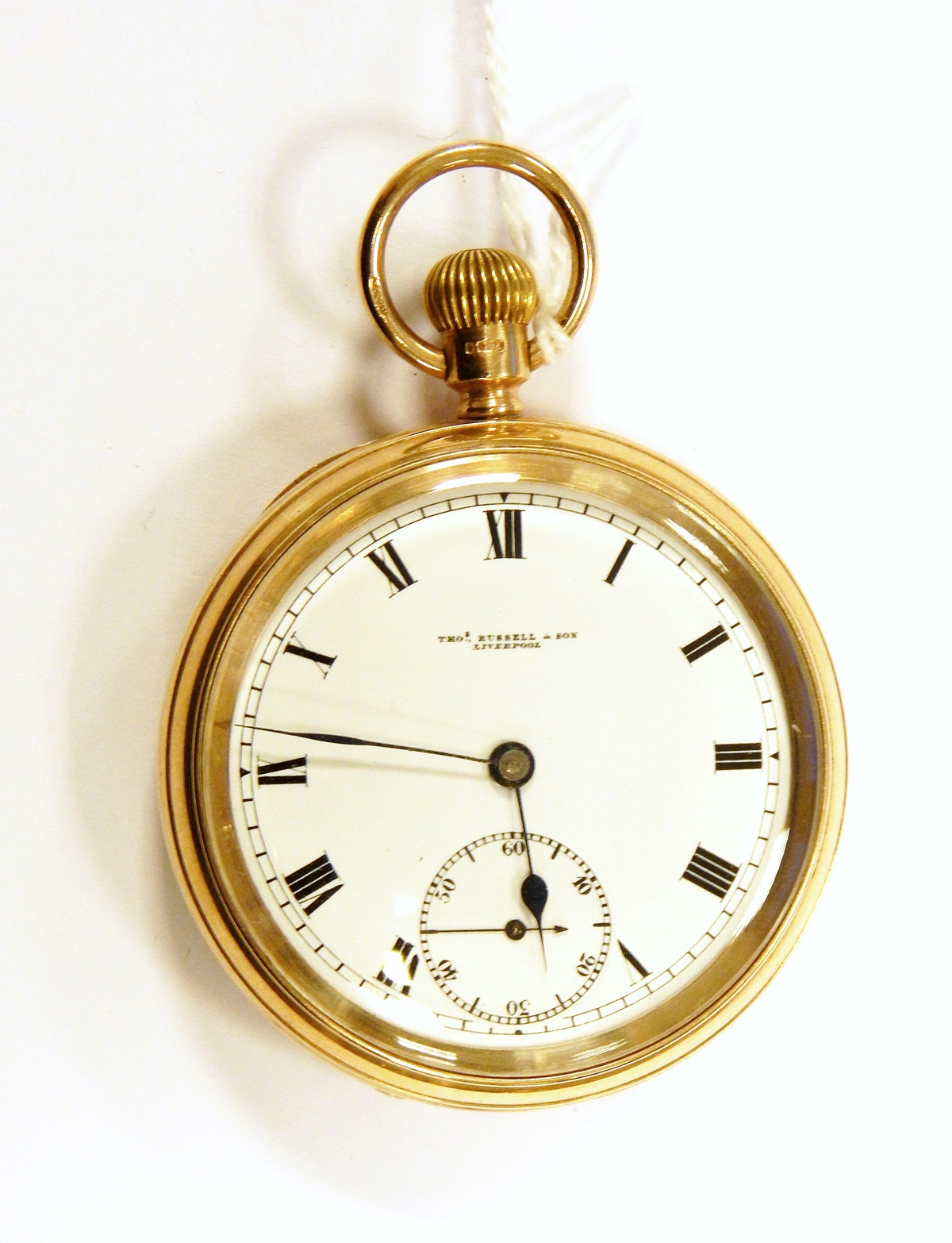 9ct gold-cased open-faced pocket watch,