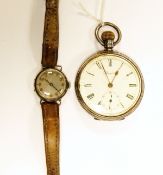 Silver-cased open-faced pocket watch, Presco make, Lancashire Watch Company Limited,