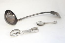 Set of four silver coffee spoons with trefoil finials,