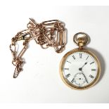 Waltham gold plated open-faced pocket watch,
