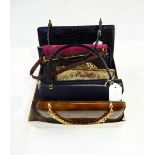 Various vintage handbags including a petitpoint evening bag,