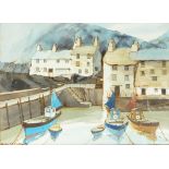 Frederick T W Cook (1907-1982) Watercolour Looe harbour,