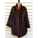Dark mink three-quarter length jacket