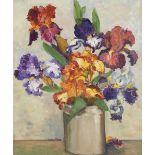 Marlon Coker Oil on board Still life of flowers in a vase,