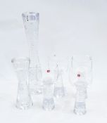 Iittala for Timo Sarpeneva large glass candlestick with bubble decoration,