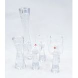 Iittala for Timo Sarpeneva large glass candlestick with bubble decoration,