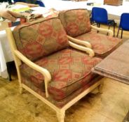 Pair of Marge Carson upholstered and shewwood easy armchairs