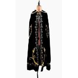 Black velvet opera cloak, full-length,