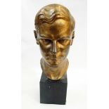 Ida Nelson Parry "FL 1924-26" bronze of a male bust, stamped to neck,