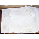 Quantity of linen etc, including an embroidered babies bib,