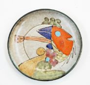 Portuguese salt glazed dish with fish decoration,