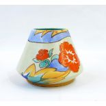 Shelley truncated vase, tapered, with hand-painted floral decoration,