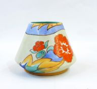 Shelley truncated vase, tapered, with hand-painted floral decoration,