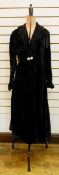 Early 20th century crushed velvet evening coat, with silk lining,