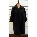 Black astrakhan vintage coat marked 'William Sehmisch'