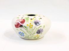 E Radford vase, squat and tapering with floral decoration,