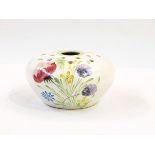 E Radford vase, squat and tapering with floral decoration,
