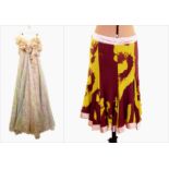 Vintage Gina Fratini pure silk evening dress in chiffon, pink,