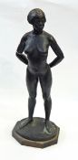 Ida Nelson Parry "FL 1924-26" bronze of a nude figure, stamped to base,