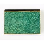 Shagreen-effect 1930's/40's evening compact fitted for a compact, cigarettes, comb, change, etc.