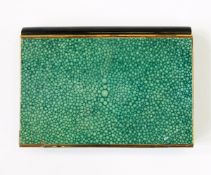 Shagreen-effect 1930's/40's evening compact fitted for a compact, cigarettes, comb, change, etc.