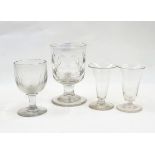Glass rummer and three other glasses (4)