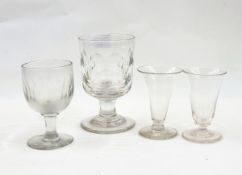 Glass rummer and three other glasses (4)