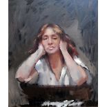 Robert Oscar Lenkiewicz (1941-2002) Oil on canvas "Study for Megan",