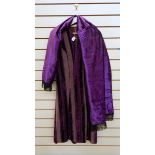1920's mauve velvet and braid dress with a purple velvet and black stole