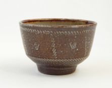 Ray Finch Winchcombe salt glazed tea bowl, stamped to base,