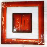 Modern art glass panel by Sharon Harding, approx 70cm x 70cm and another signed "Bez",