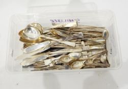 Quantity of silver plated cutlery including a part set with rose decoration to the handles (2