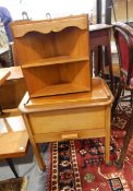 Small corner shelf, a tea tray, a side table, an oak plant stand, an octagonal top side table,