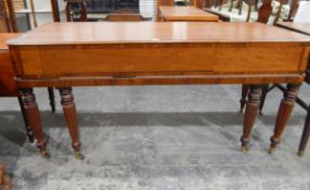 19th century mahogany spinet with rosewood cross-banding,