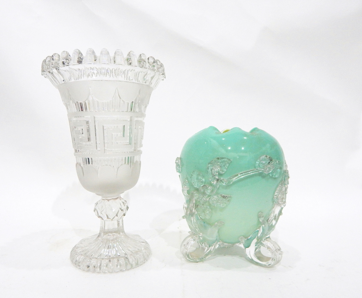 Victorian green glass vase,