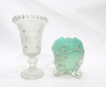 Victorian green glass vase,