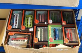 23 EFE 1:76 scale model vehicles in window display boxes,