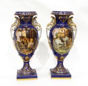 Pair of Royal Stone China Roselleware baluster-shaped vases,