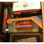 Quantity of boxed scale model vehicles principally coaches and buses (1 box)