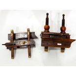 Two antique beech and boxwood carpenter's planes with brass mounts