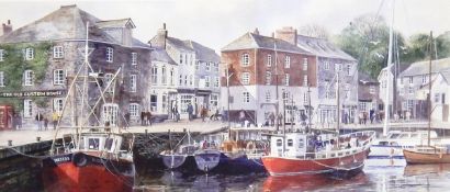 After Terry Harrison Two colour prints "On the Quay" and "Low Tide", signed in pencil lower right,