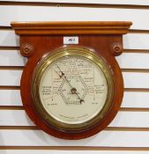 1930's mahogany mounted circular barometer or Stormoguide by Short & Mason,