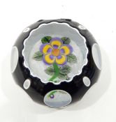 Glass paperweight by John Deacons of circular form,