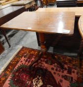 19th century mahogany rectangular topped occasional table on turned column supports with splayed