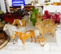 Three Beswick models of horses to include dapple grey,