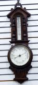 20th century oak wall hanging barometer