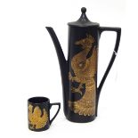 Portmeirion Phoenix pattern coffee set comprising coffee pot, milk jug,
