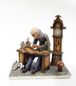 Three Capodimonte models 'Old Bill', 'Watchmaker' and 'Fisherman',