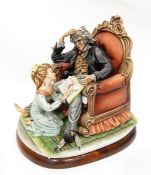 Large Capodimonte figure group 'Young Story Teller'